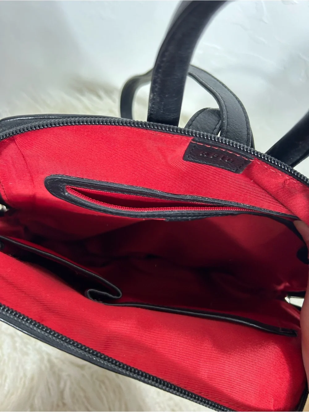 ili New York Black Genuine Leather RFID Blocking Backpack Purse